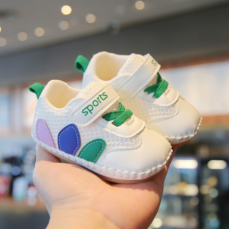 Jingqi Cipele za bebe za prve korake, dječje sportsko-casual cipele, mekana potplata protiv sklizanja, prozračna mrežasta gornja strana, proljeće–jesen model