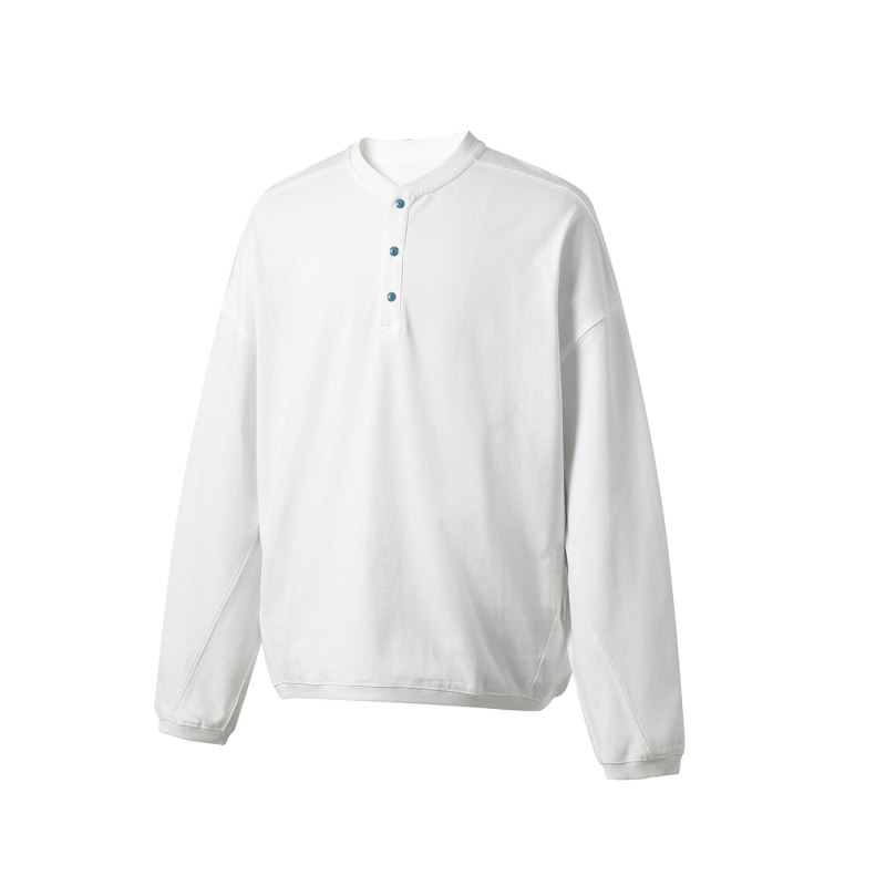 A Meng ανδρικό polo με Henley γιακά, σε αμερικανικό στυλ, χαλαρή γραμμή, για άνοιξη και φθινόπωρο