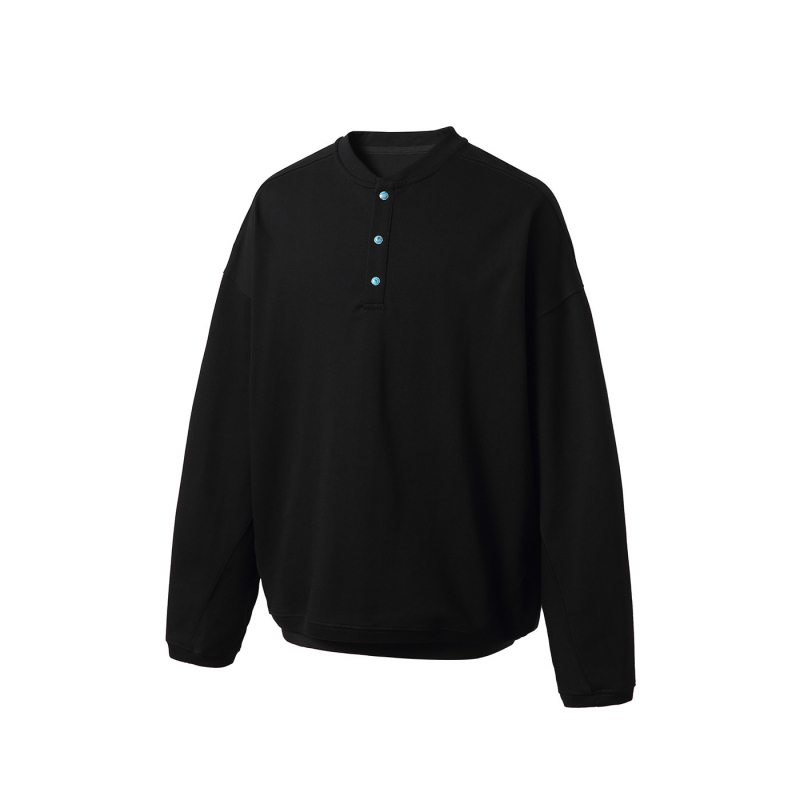 A Meng ανδρικό polo με Henley γιακά, σε αμερικανικό στυλ, χαλαρή γραμμή, για άνοιξη και φθινόπωρο