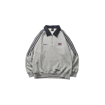 Uniszex amerikai stílusú fél-zip polo dzseki fleece anyagból, egyetemi stílus