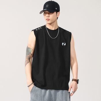 T2920 Ανδρικό αμάνικο T‑shirt σε ιαπωνικό στυλ, 260 g, χαλαρή γραμμή, μοντέρνο πολυχρηστικό τοπ