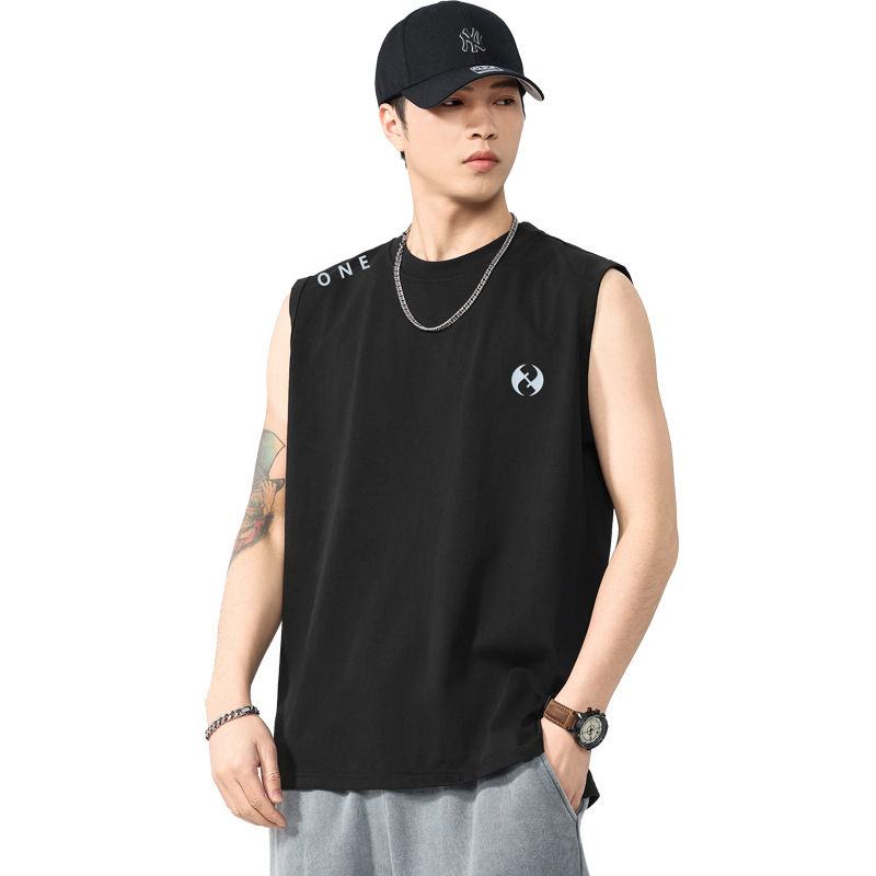 T2920 Ανδρικό αμάνικο T‑shirt σε ιαπωνικό στυλ, 260 g, χαλαρή γραμμή, μοντέρνο πολυχρηστικό τοπ