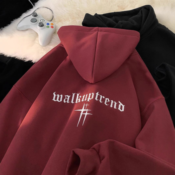 Férfi betűnyomású kardigán kapucnival – őszi streetwear, hétköznapi dzseki