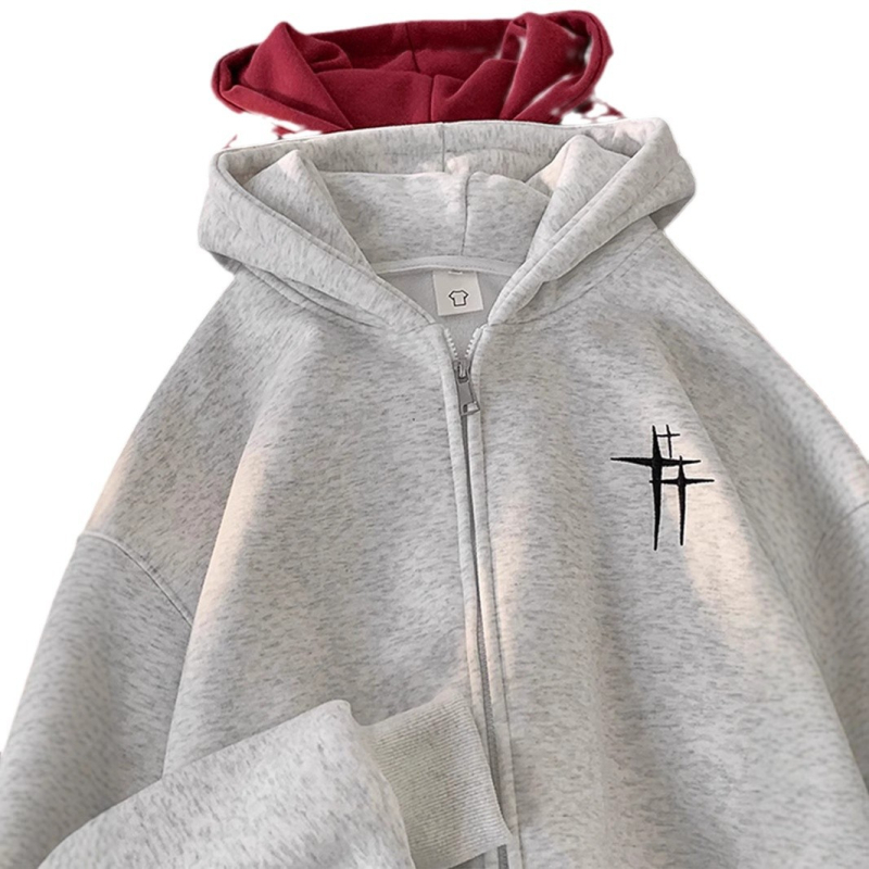 Férfi betűnyomású kardigán kapucnival – őszi streetwear, hétköznapi dzseki