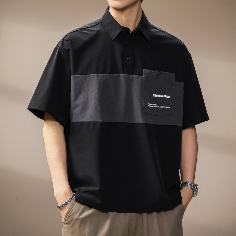 Visokokvalitetna muška polo majica s kratkim rukavima za outdoor planinarenje, brzo sušenje, tanak Ice Silk materijal, japanski casual stil