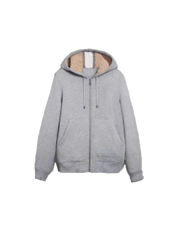 Muška kapucjačasta kardigan-jakna sa zipom u britskom stilu, jesenji casual stil, pamuk-elastan smjesa, labav kroj, mogućnost prilagodbe loga