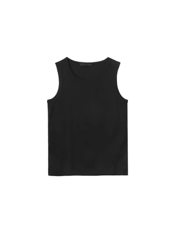 Férfi slim-fit ujjatlan felső — nyár, egyszínű, hétköznapi sportos top