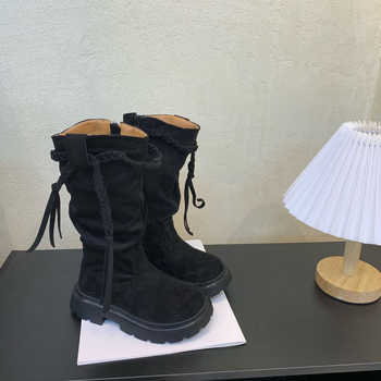 Dječje visoke čizme, jesen 2025, retro britanski stil, inspirirano korejskim dizajnom, svestrane anti-slip western čizme