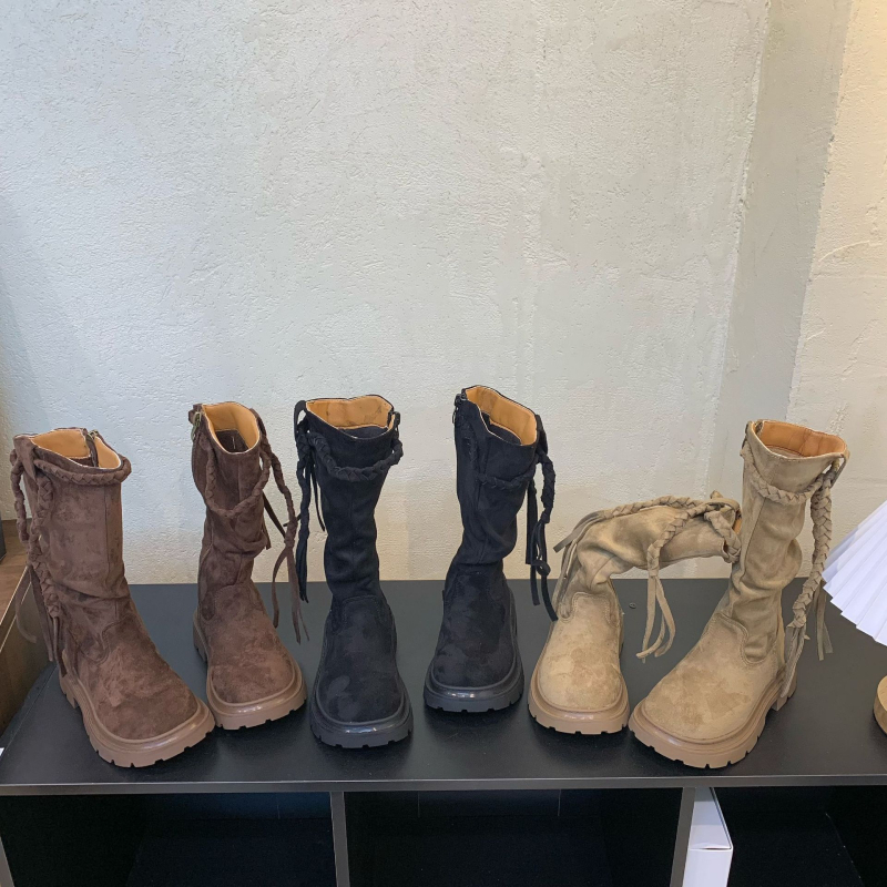 Dječje visoke čizme, jesen 2025, retro britanski stil, inspirirano korejskim dizajnom, svestrane anti-slip western čizme
