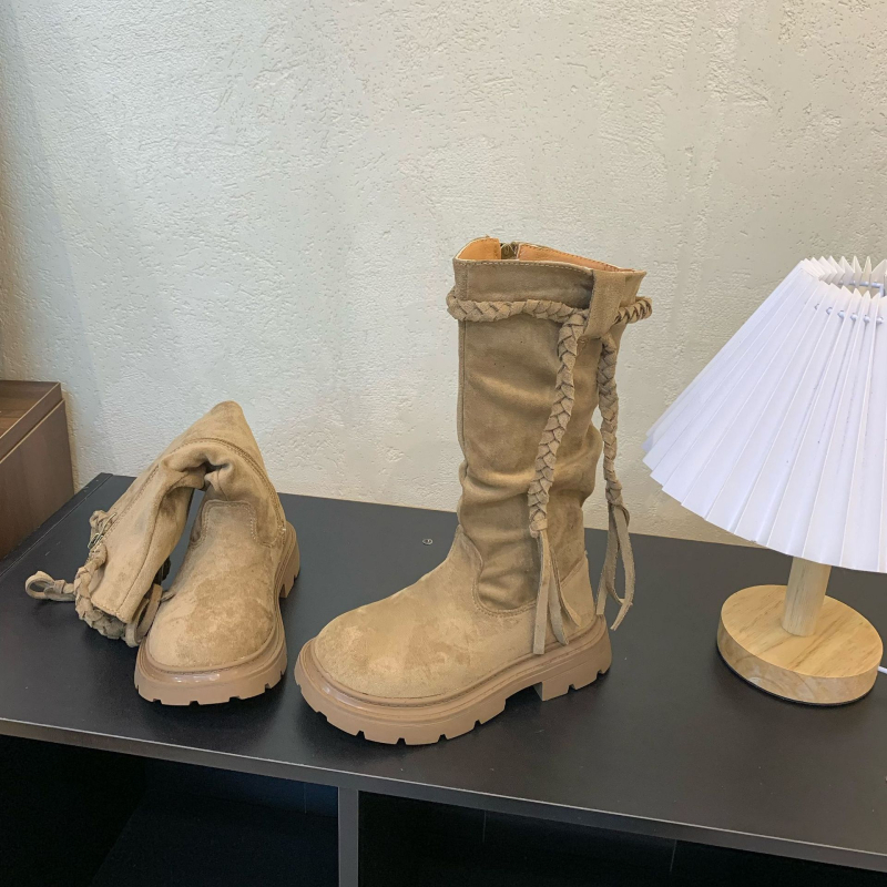 Dječje visoke čizme, jesen 2025, retro britanski stil, inspirirano korejskim dizajnom, svestrane anti-slip western čizme