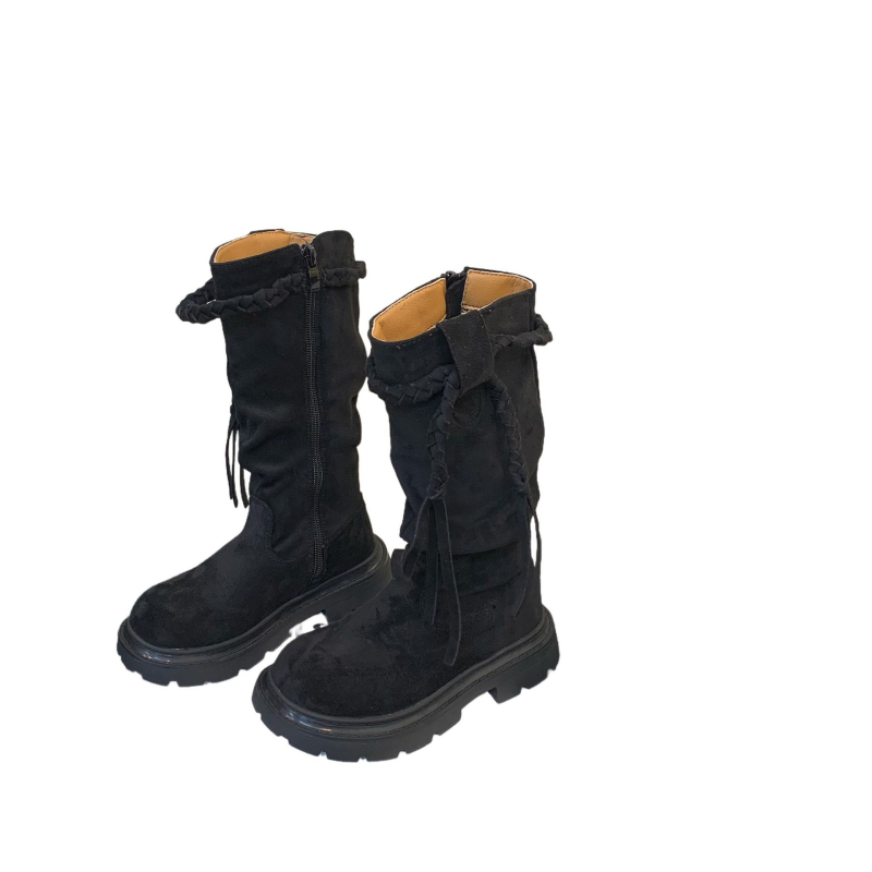 Dječje visoke čizme, jesen 2025, retro britanski stil, inspirirano korejskim dizajnom, svestrane anti-slip western čizme