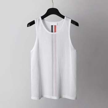 Muški pamukasti tank top s prugama, prozračan i lagan za ljeto - Model B0280