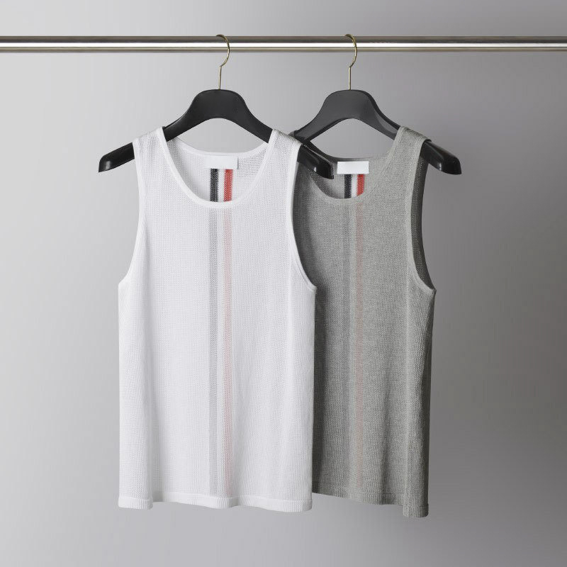 Muški pamukasti tank top s prugama, prozračan i lagan za ljeto - Model B0280