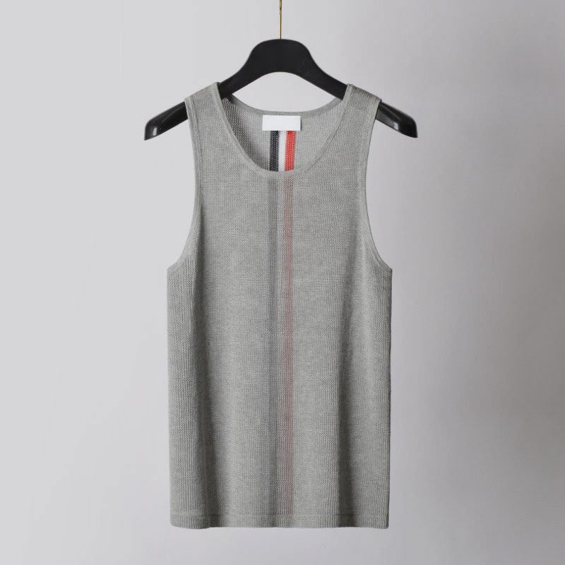 Muški pamukasti tank top s prugama, prozračan i lagan za ljeto - Model B0280