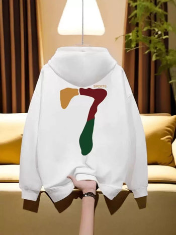 Amerikai stílusú kapucnis fleece pulóver, laza szabás, 96% pamut