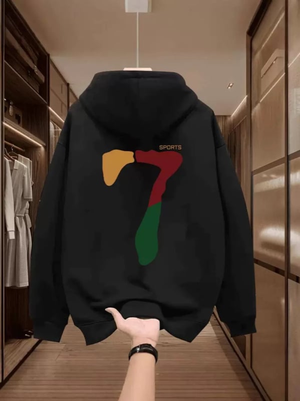 Amerikai stílusú kapucnis fleece pulóver, laza szabás, 96% pamut