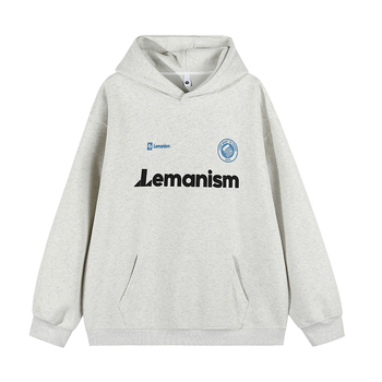 Lemanism hoodie s kapuljom i natpisom slovima, 400 g teška, fleece unutarnja podstava, toplo za muškarce