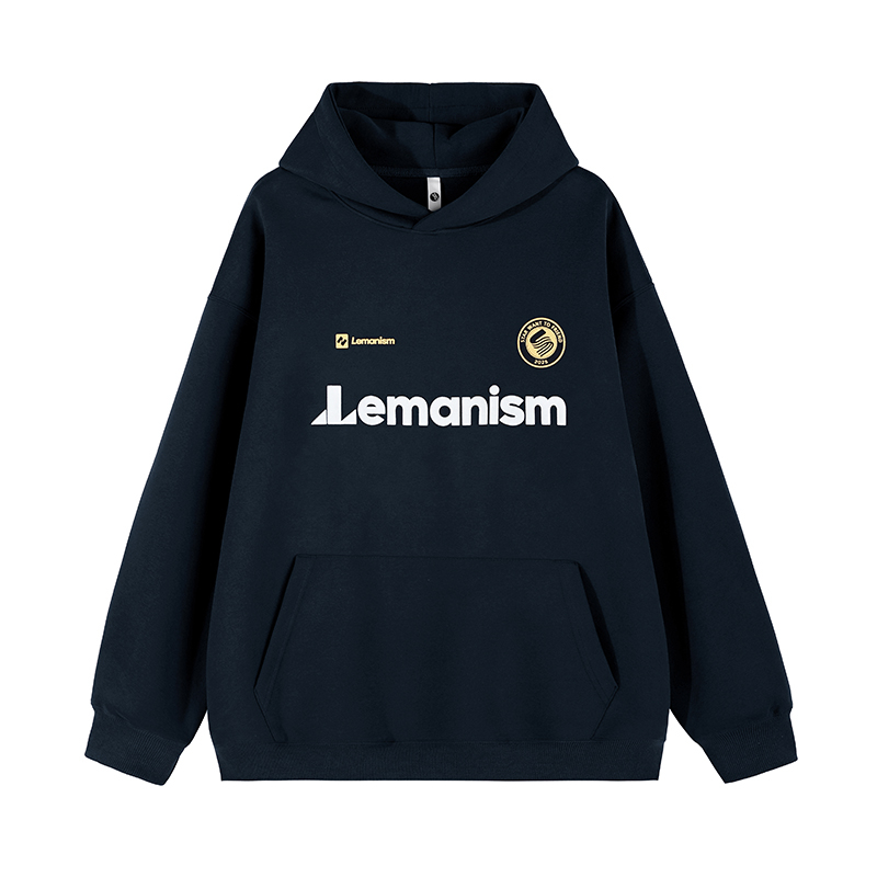 Lemanism hoodie s kapuljom i natpisom slovima, 400 g teška, fleece unutarnja podstava, toplo za muškarce
