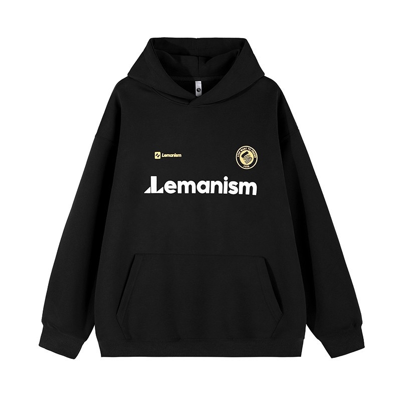 Lemanism hoodie s kapuljom i natpisom slovima, 400 g teška, fleece unutarnja podstava, toplo za muškarce
