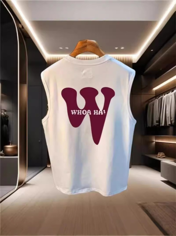 Ανδρικό χωρίς μανίκια T‑shirt με εκτύπωση, 100% βαμβάκι, καλοκαιρινό casual αθλητικό