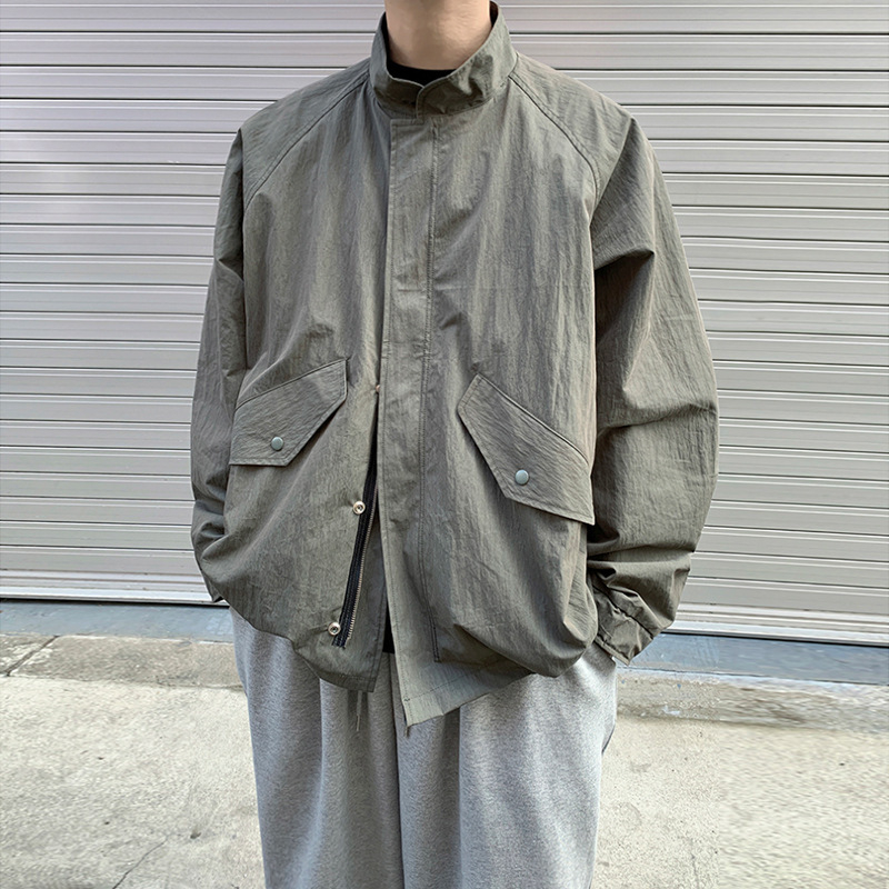 MYQ Muška jakna sa stojećim ovratnikom za jesen, ležerni kroj, korejski casual stil, vanjska radna jakna