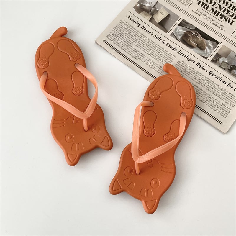 Női macskafej formájú flip-flop papucs, 2025 nyári divat, mindennapi kényelmes viselet a strandon és a szabadban