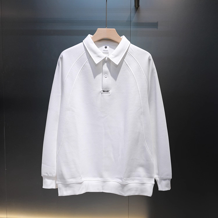 Jesenki muški polo s dugim rukavima, zatvaračem na zip i ovratnikom, slim-fit