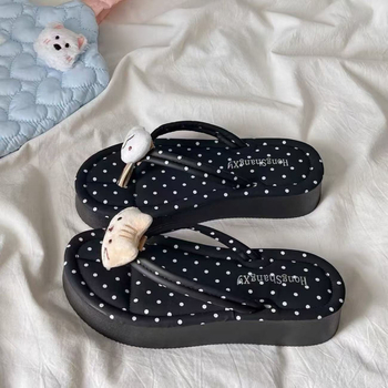 Flip-flopi s motivom crtanih likova i točkicama, protukliznim debelim đonom, za plažu i svakodnevnu upotrebu