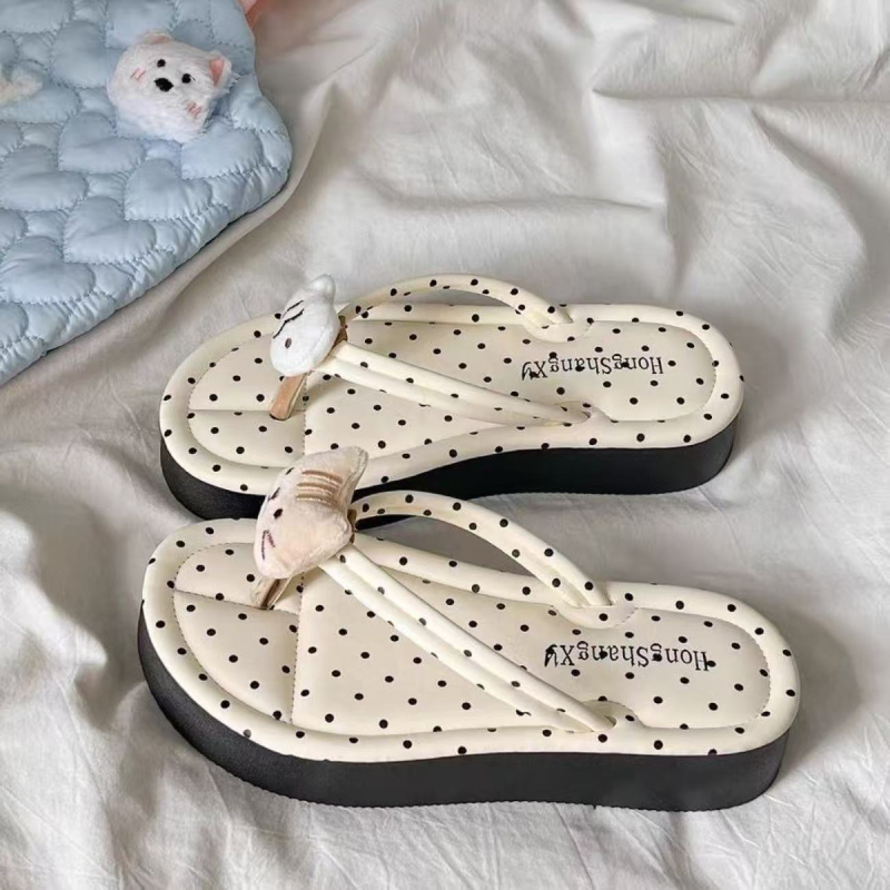 Flip-flopi s motivom crtanih likova i točkicama, protukliznim debelim đonom, za plažu i svakodnevnu upotrebu