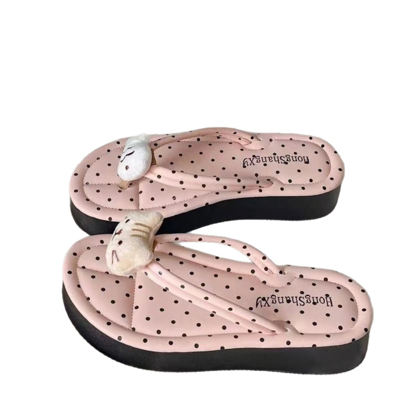 Flip-flopi s motivom crtanih likova i točkicama, protukliznim debelim đonom, za plažu i svakodnevnu upotrebu