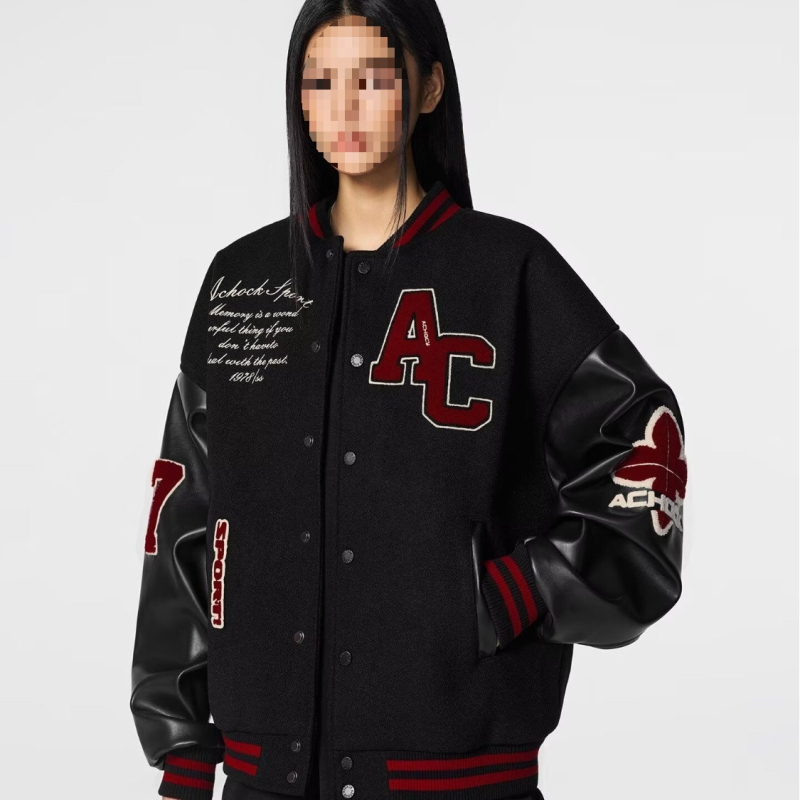 Férfi baseball dzseki - 2025 ősz, trendi amerikai street style, laza szabású