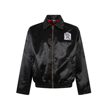 Muška jakna u američkom street stilu sa šav s patch embroidery, široki kroj, stojeći ovratnik, proljeće–jesen, casual bomber
