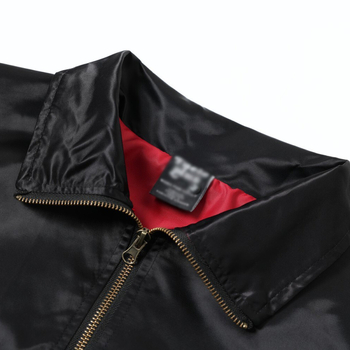 Muška jakna u američkom street stilu sa šav s patch embroidery, široki kroj, stojeći ovratnik, proljeće–jesen, casual bomber