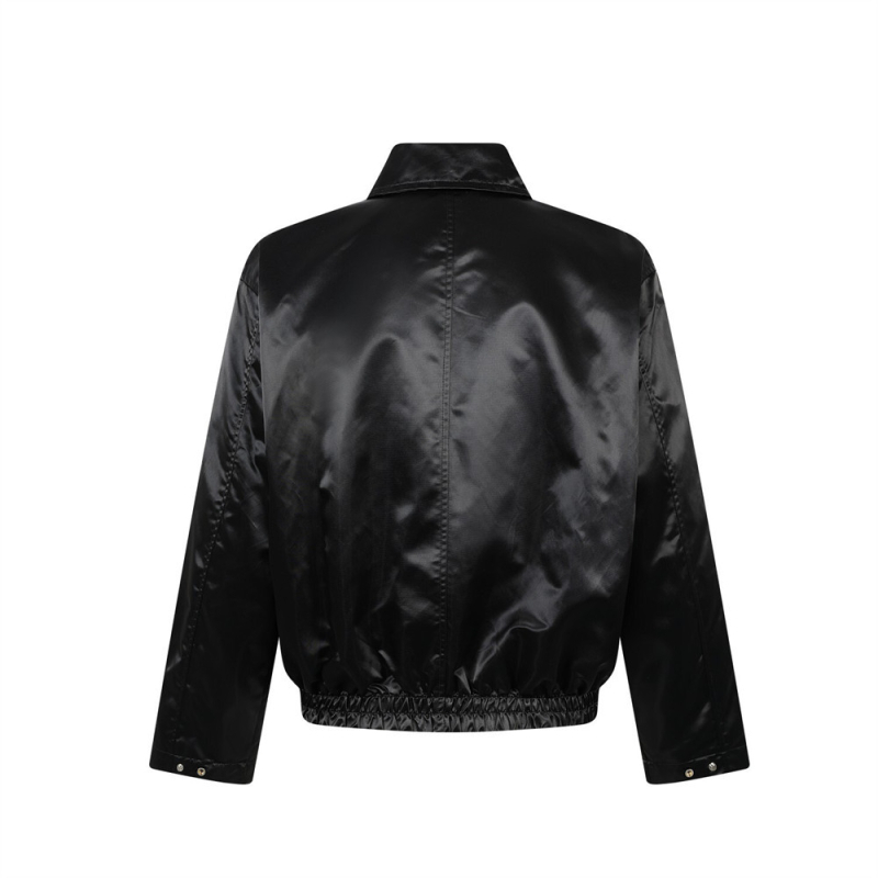 Muška jakna u američkom street stilu sa šav s patch embroidery, široki kroj, stojeći ovratnik, proljeće–jesen, casual bomber