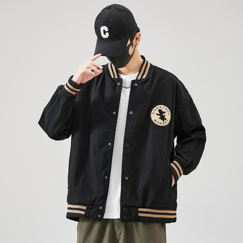 Muška američka vintage baseball jakna, slobodnog kroja, plus veličina, bomber stil, japanski denim