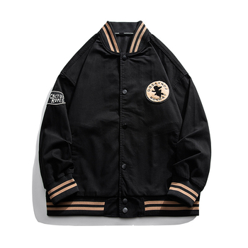 Muška američka vintage baseball jakna, slobodnog kroja, plus veličina, bomber stil, japanski denim