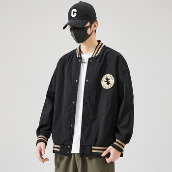 Muška američka vintage baseball jakna, slobodnog kroja, plus veličina, bomber stil, japanski denim