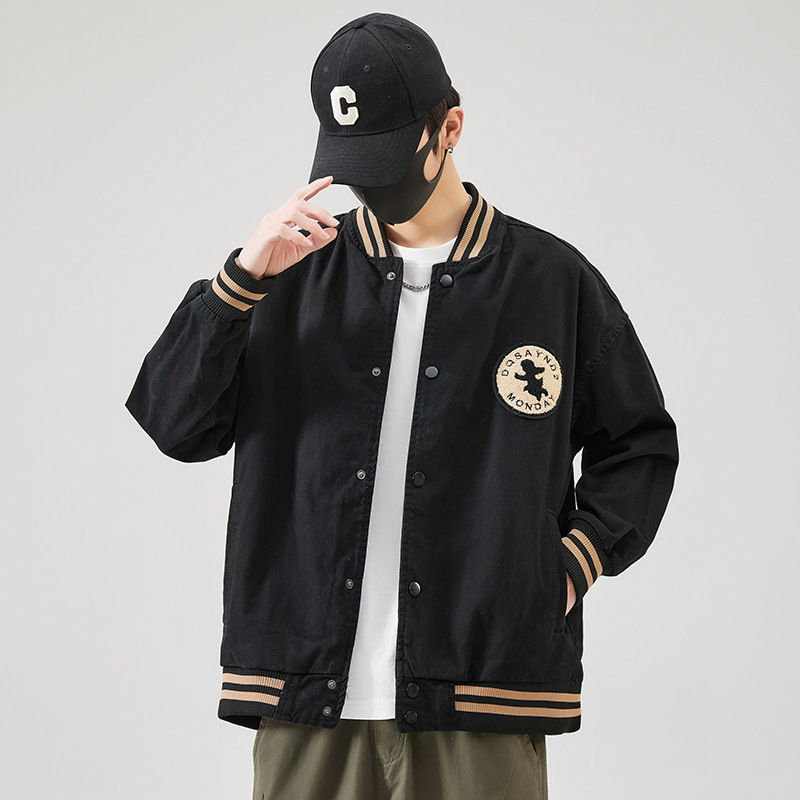 Muška američka vintage baseball jakna, slobodnog kroja, plus veličina, bomber stil, japanski denim