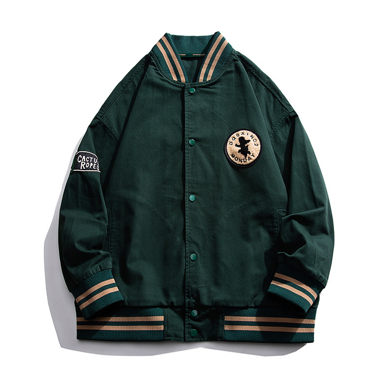 Muška američka vintage baseball jakna, slobodnog kroja, plus veličina, bomber stil, japanski denim