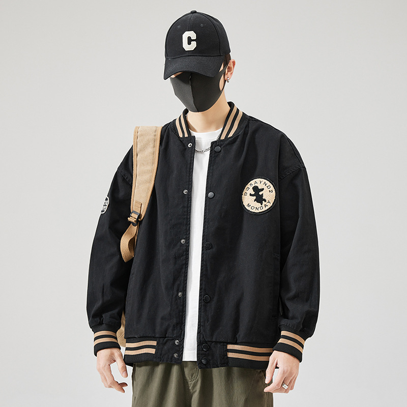 Muška američka vintage baseball jakna, slobodnog kroja, plus veličina, bomber stil, japanski denim