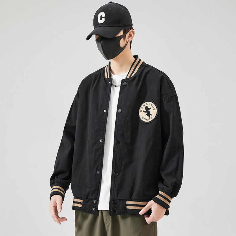 Muška američka vintage baseball jakna, slobodnog kroja, plus veličina, bomber stil, japanski denim