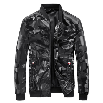 Őszi vékony férfi casual kabát camuflázs mintával, baseball stílusú