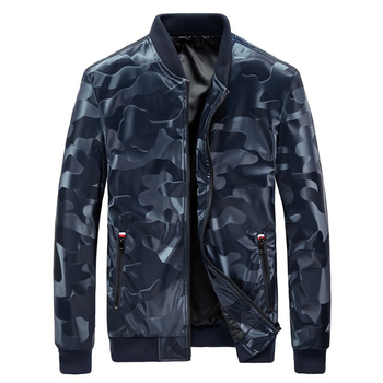 Őszi vékony férfi casual kabát camuflázs mintával, baseball stílusú