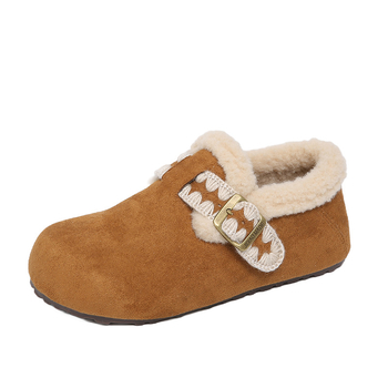 Ženske bijele cipele s flisom iznutra, tople plosnate cipele za zimu, slip-on s mekanom sole, vintage stil