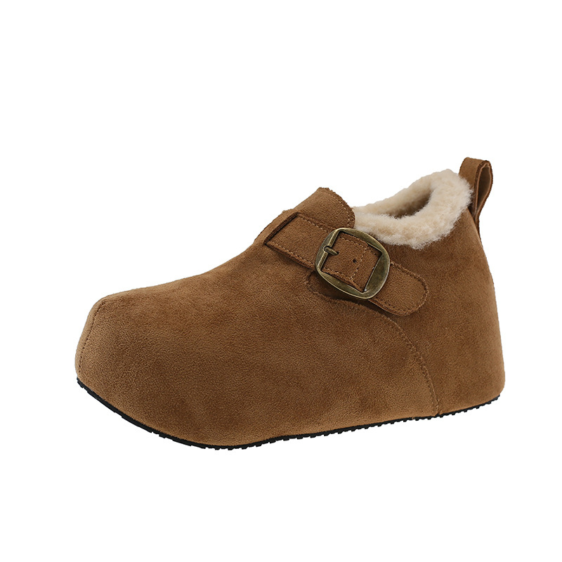 Botine din piele naturală, cu creștere internă de 7 cm, talpă groasă și căptușeală pufoasă, cizme de iarnă