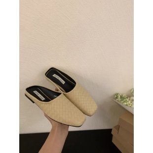 Ženske casual pletene slip-on sandale za žene, kvadratnim nosom i zatvorenim prstom, ravna potplata