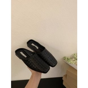 Ženske casual pletene slip-on sandale za žene, kvadratnim nosom i zatvorenim prstom, ravna potplata