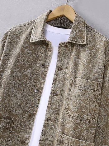 G125 Japanska retro denim jakna za muškarce — opušten kroj, bez kapulje, od pamuka