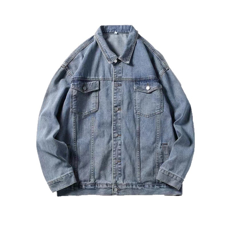 Férfi denim dzseki – tavasz–ősz, retro amerikai stílus, mindennapi viselet