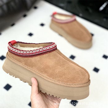 Topla ženska papuča bez vezica s debelim potplatom i krznom iznutra, zimski stil, svestran